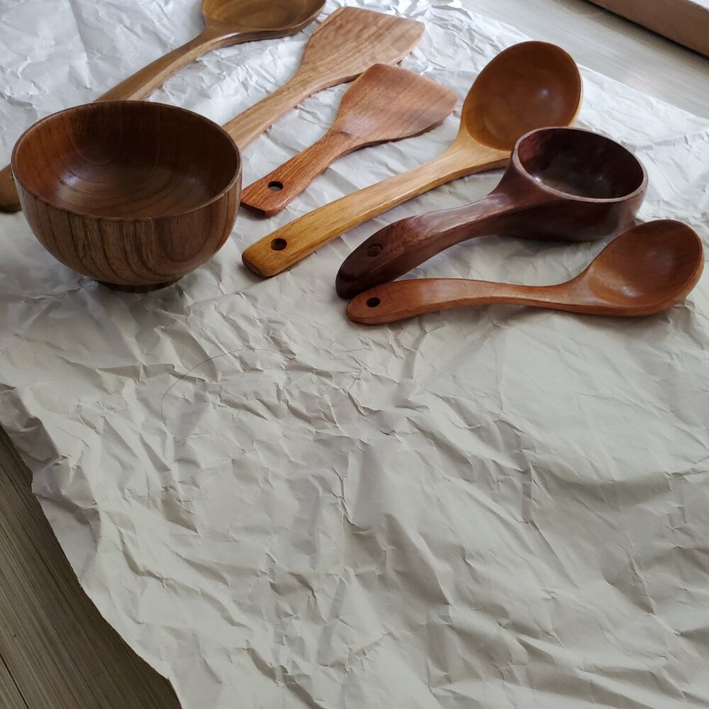 NWOT  Wooden kitchen cutlery（7pcs） - Picture 4 of 12